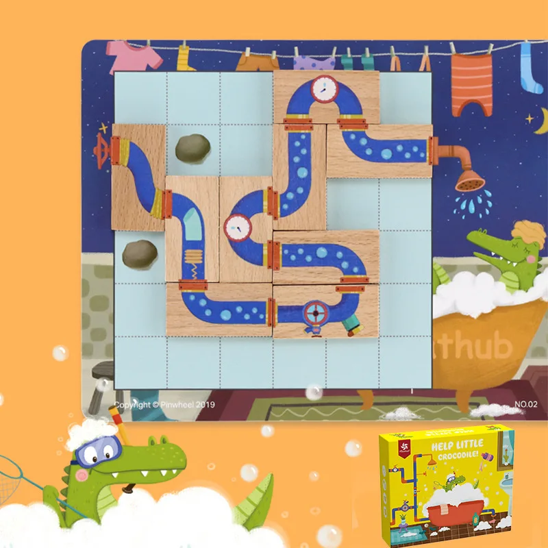

Pinwheel Small Crocodile Bath Children Logical Thinking Training Board Game Educational Puzzle Maze Building Blocks Early Childh