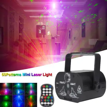 

60 Modes LED Disco Light USB Rechargeable RGB Laser Projection Lamp Controller Effect Stage Lights Party DJ KTV ball