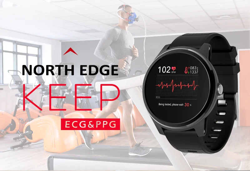 NORTH EDGE, умные мужские и женские часы, спортивные, для фитнеса, ЭКГ, PPG, кровяное давление, пульсометр, браслет для IOS, Android
