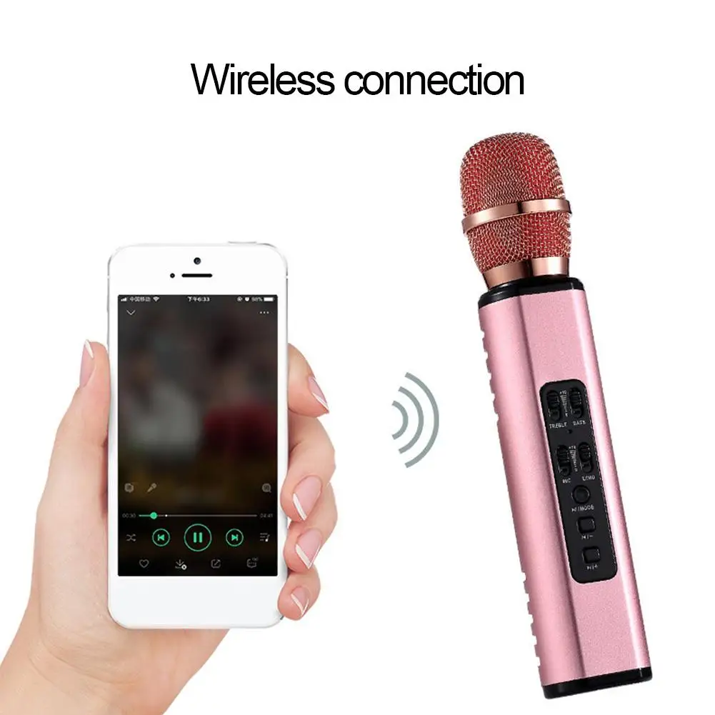 K6, ручной беспроводной Bluetooth конденсаторный микрофон, караоке, микрофон, динамик, запись музыки