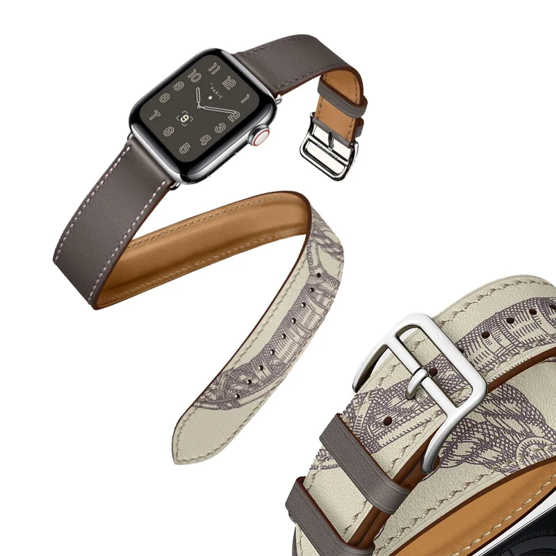 Кожаный ремешок для часов Apple Watch серии 5 4 40 мм 44 мм браслет для iWatch 38 мм 42 мм серия 3 2 1