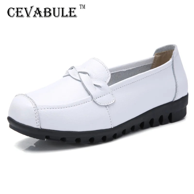 

CEVABULE Women's Shoes Mother's Shoes Leather Soft Old Women's Shoes Slope-heeled Shallow-mouthed Women's Single Shoes CQY-C2669