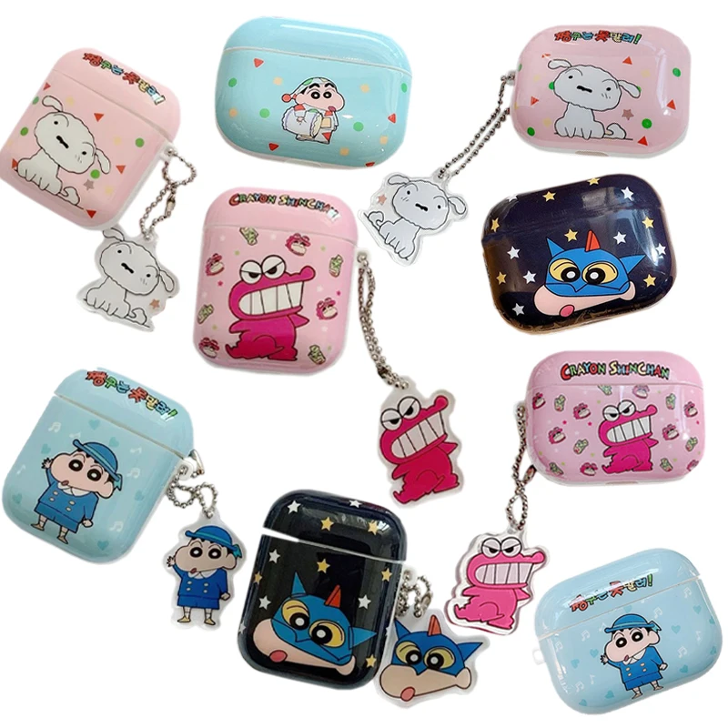 Kawaii Crayon Shin-Chan мультфильм Airpods чехол Bluetooth гарнитура Мягкий защитный подходит для