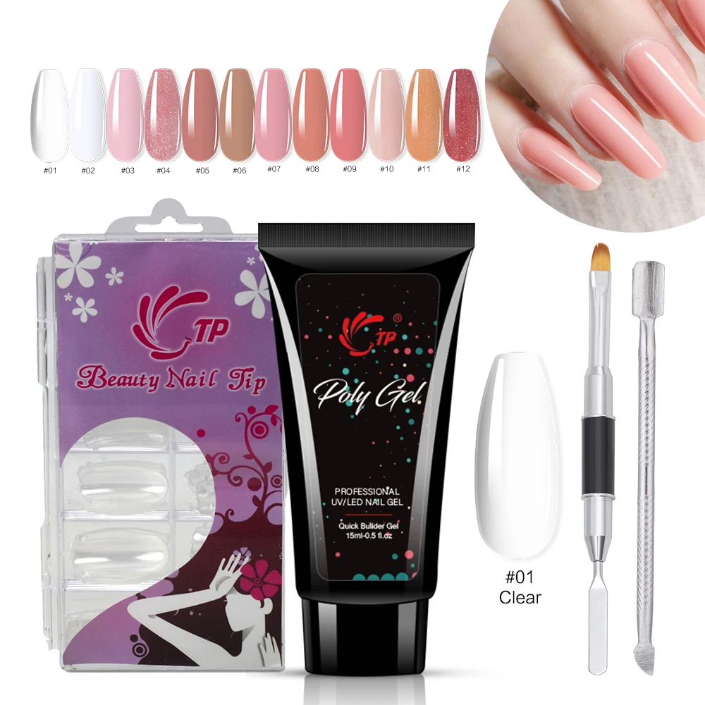 4 шт./компл. поли гель для ногтей комплект светодиодный Ясно УФ Лаки Польский