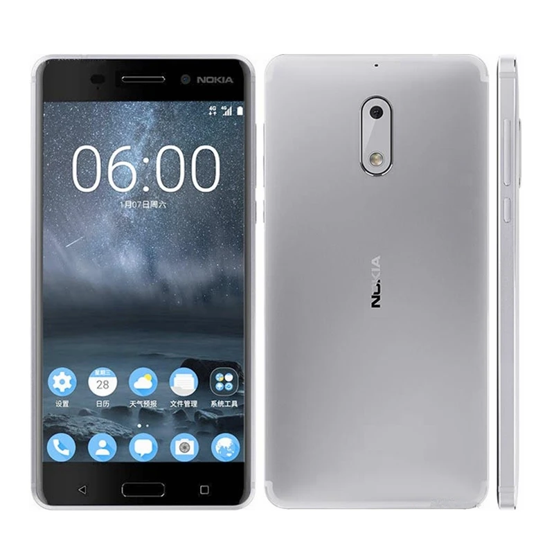 Мобильный телефон Nokia 6 Dual SIM Android Snapdragon 430 4 Гб ОЗУ 64 Гб ПЗУ Восьмиядерный отпечаток пальца 5," 1080 P 4G LTE разблокированный мобильный телефон