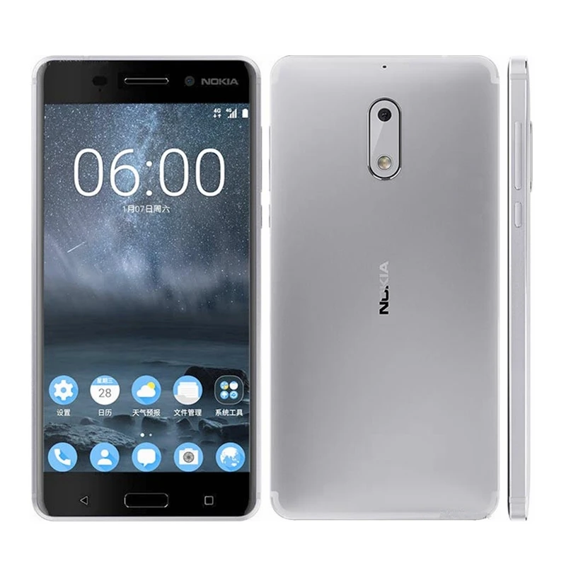 Сотовый телефон Nokia 6 две SIM карты Android Snapdragon 430 4 Гб ОЗУ 64 ПЗУ Восьмиядерный сканер