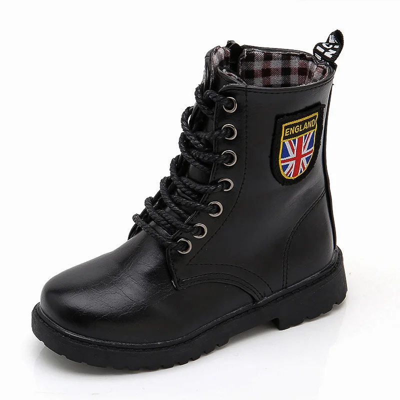Style 1 Sinered/Детские Ботинки martin; сезон осень; модные военные ботинки для мальчиков и девочек; Удобная Нескользящая детская обувь - Цвет: Style 1