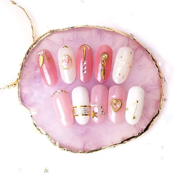 

Natural Resin Agate Nail Nail Art Gel Polish Color Palette Nail Art Color For Nail Art Tools Display Tray Decoration Organizer