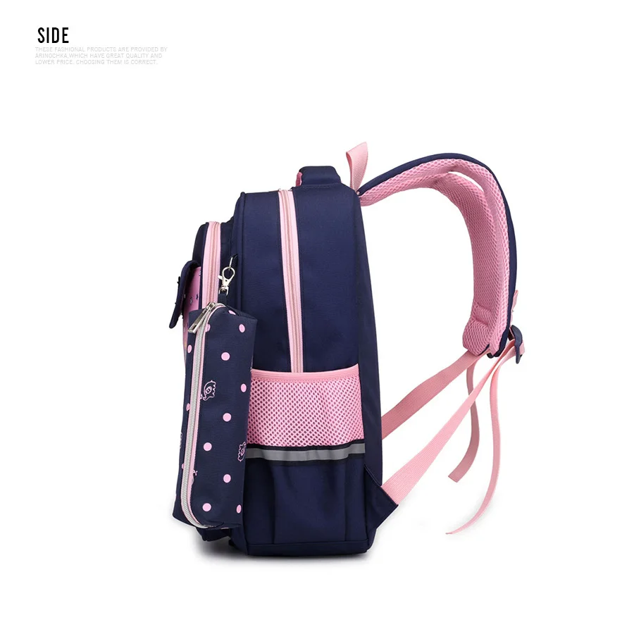 Mochila Escolar детские школьные сумки с мультяшным принтом со светоотражающими полосками рюкзак для девочек Оксфорд начальной школы Студенческие рюкзаки
