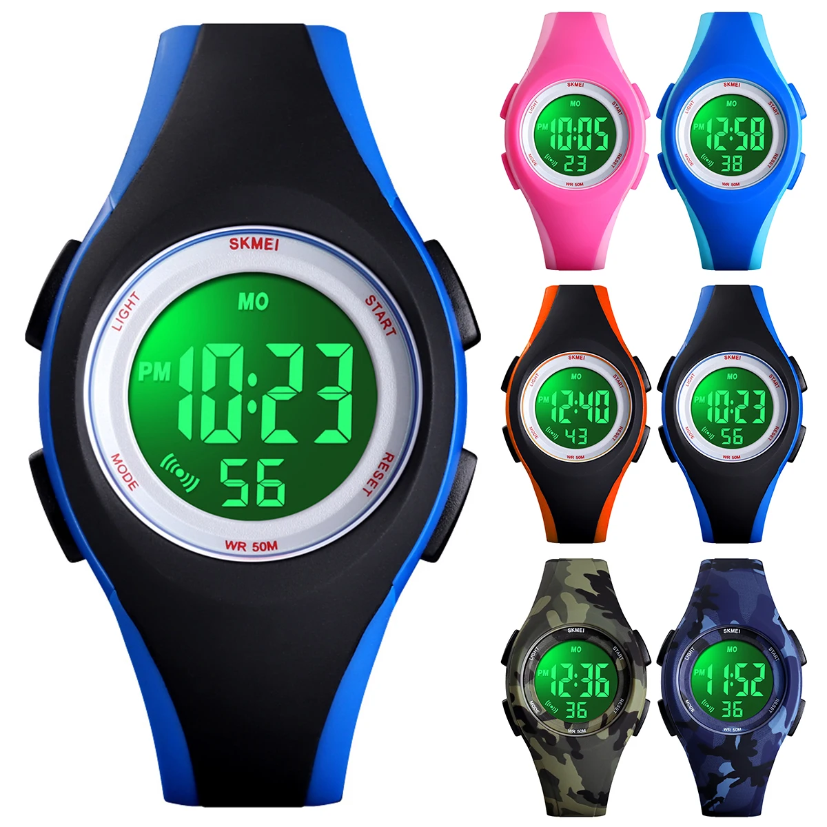 Новые Детские Водонепроницаемые часы Детские электронные спортивные часы для мальчиков и девочек мужские и женские Электронные Силиконовые наручные часы-браслет