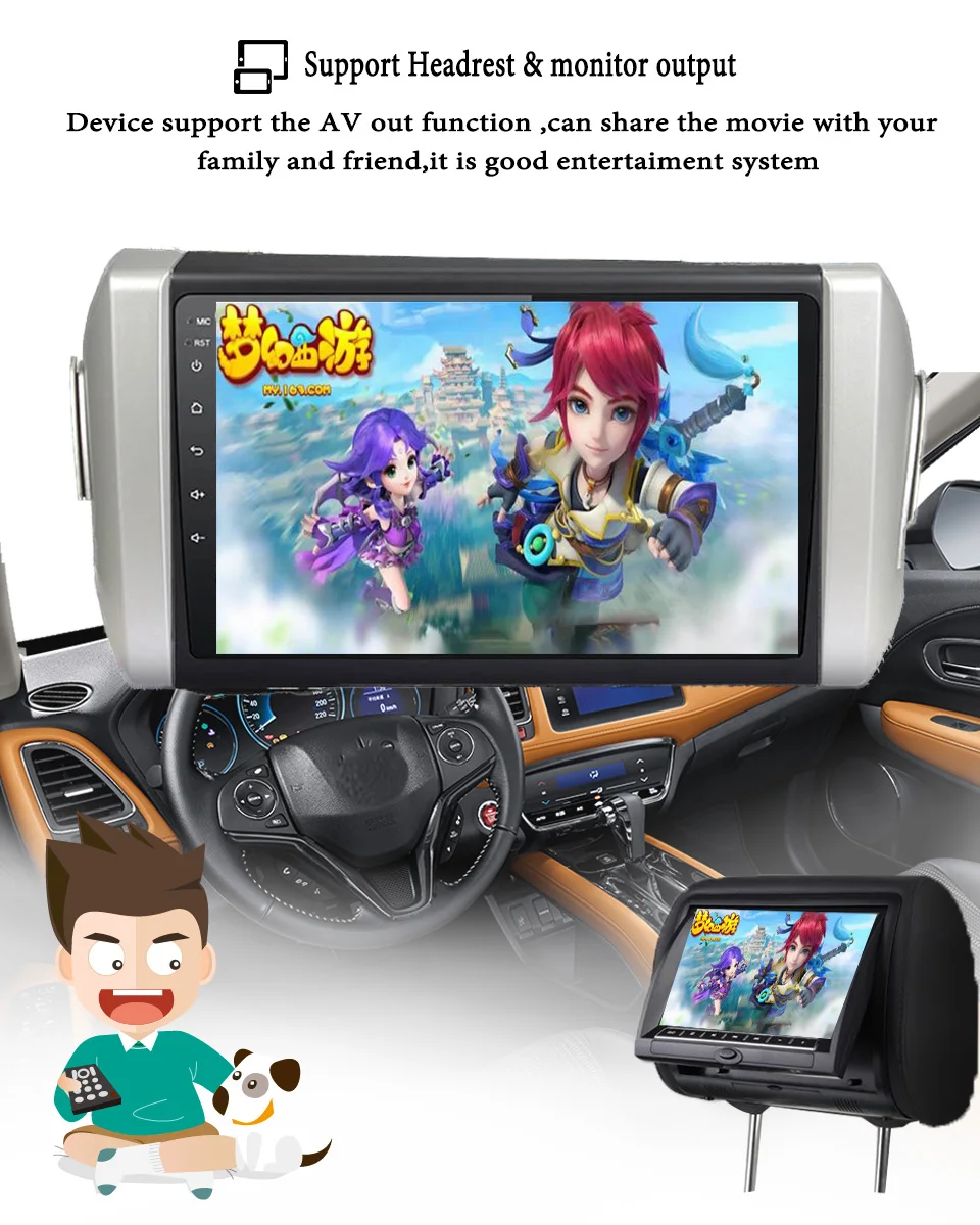 Best 2 din Android 9.1 4G+64G car dvd for Toyota INNOVA 2015 2016 2018 2019 9