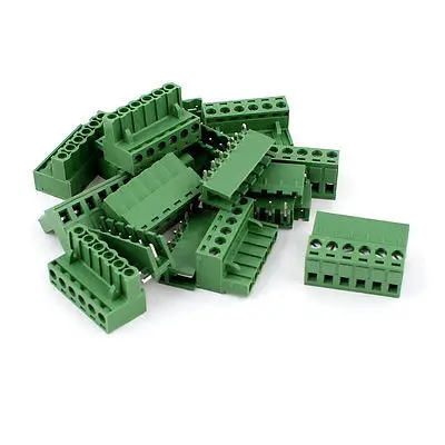 

10Pair 6 Position 5.08mm Pitch Male Female PCB Screw Terminal Block Connectors