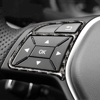 

For Mercedes Benz GLK CLA CLS A B C E Class Carbon Fiber Accessories 2PCS/Set Car Interior Steering Wheel Buttons Decor Stickers