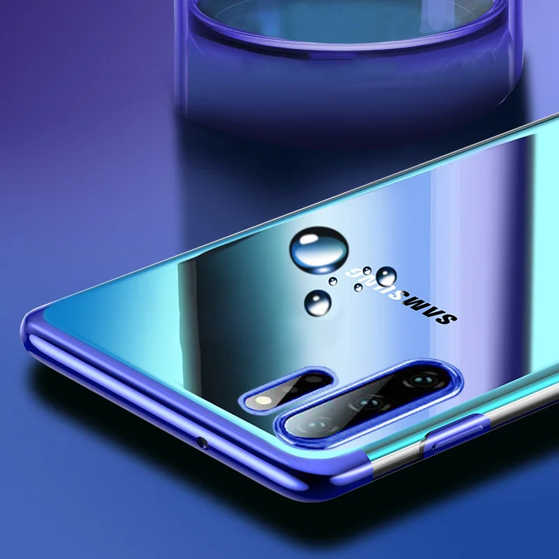 

plating Case on For Samsung Galaxy Note 10 Plus Pro Case Cover Soft Slim Transparent Bumper For Samsung Note 10 10+ Funda Cover