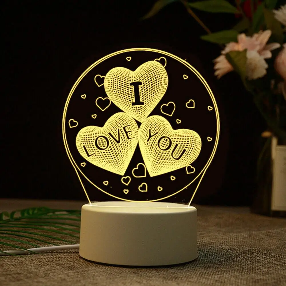 

LED Lamp with Base Display Light Up Lighting Fixture Table Lamp Luminous DC 5V Indoor Home Decorative LED Night Lights