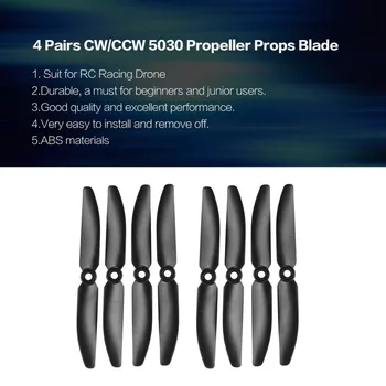 

4 Pairs CW/CCW 5030 Propeller Props Blade for RC Racing Drone Quadcopter Aircraft UAV Spare Parts Accessories Component