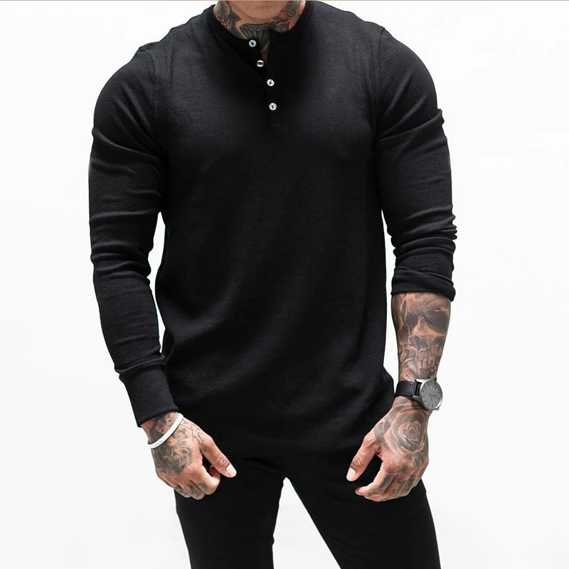 Мужская компрессионная футболка Rashguard однотонная Спортивная с длинным рукавом