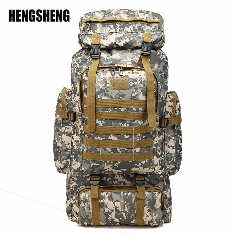 

80L Arrmy style Waterproof Climbing Hiking Military Tactical Backpack Bag Camping Mountaineering Outdoor Sport 3P Bag ZF9884