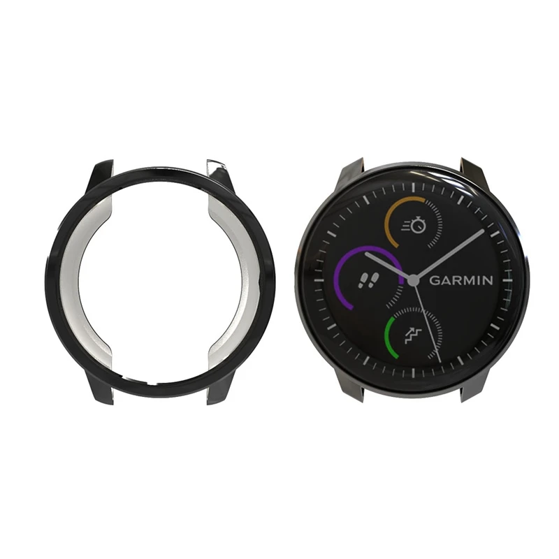 TPU чехол для часов, мягкий чехол для часов Garmin Vivoactive3, защитная пленка для часов, черный цвет