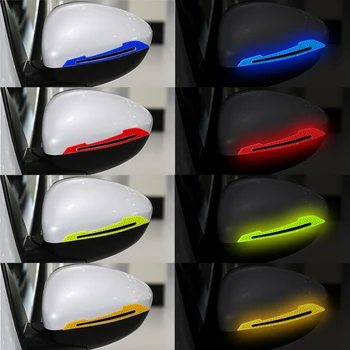 

2Pcs Rearview Mirror Sticker Car Reflectance Sticker Anti-Scratch Strips Anti-collision Safety-Warning Sign Decal Car Decoration