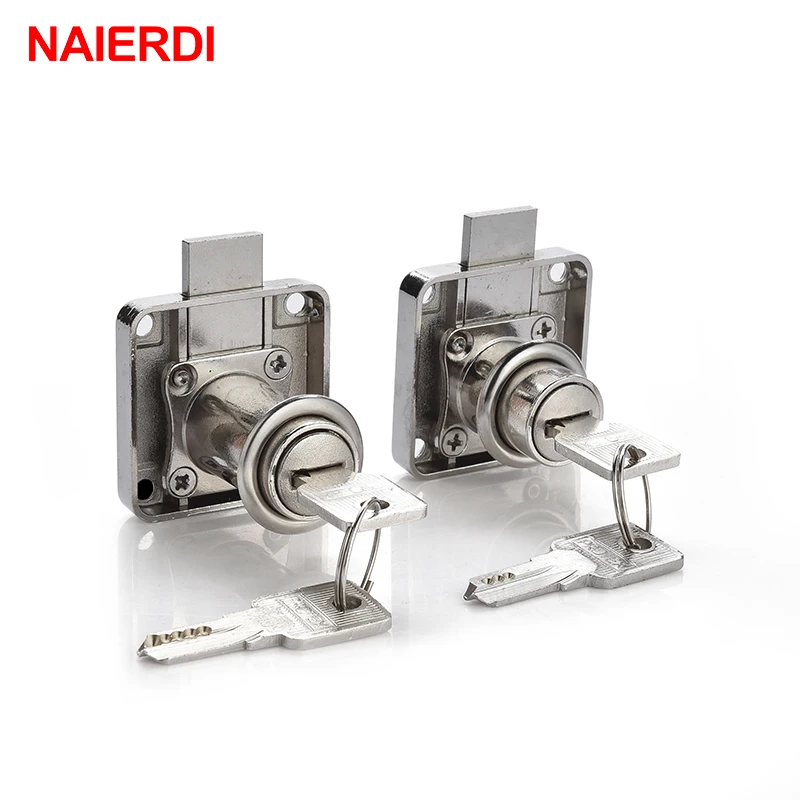 

NAIERDI-138 Copper Drawer Lock Cabinet Latch Cupboard Desk Hasp Locks With Computer Keys For Furniture Hardware Home Improvement