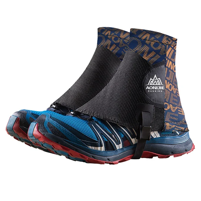 AONIJIE Открытый Унисекс высокие беговые тропы гетры защитные Sandproof Светоотражающие Бахилы для триатлона марафона Пешие прогулки - Цвет: Black Orange