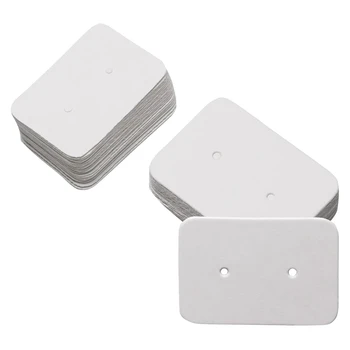 

50PCS Small Blank Kraft Paper Ear Studs Earring Display Cards Price Label Tag Jewelry Cards Holder, 3.5 x 2.5cm