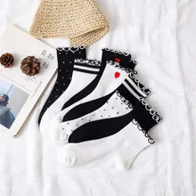 Горячая распродажа! Женские милые носки осенние-зимние цветные носки с оборками Женские и женские носки хлопковые с забавным