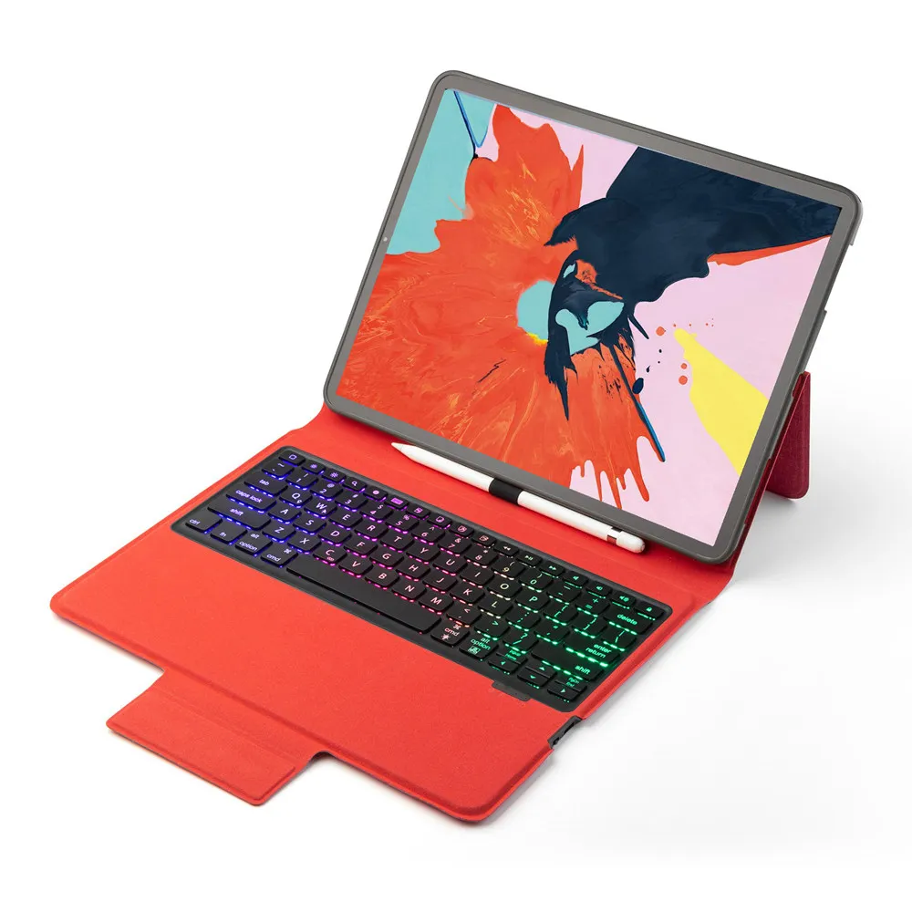 Для iPad Pro 12 9 2018 тонкий смарт 7 цветов подсветка Беспроводная Bluetooth Русская/Иврит