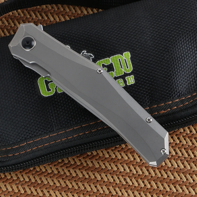 Зеленый шип мини персидский Флиппер нож D2 лезвие титановый сплав Ручка Кемпинг Открытый Фруктовый нож практичный Складной Нож EDC