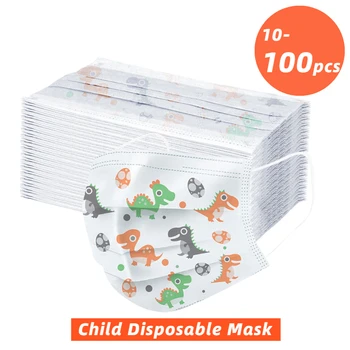 

10/100pc Cartoon Mascarillas Mask Children's masks 3 layer Disposable Elastic Mouth Soft Breathable Hygiene Child Kids Face Mask