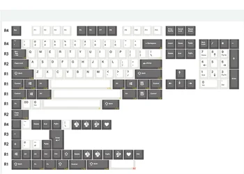 

153 Keys mechanical keyboard EPBT Doubleshot ABS keycap cherry profile white gray keycap