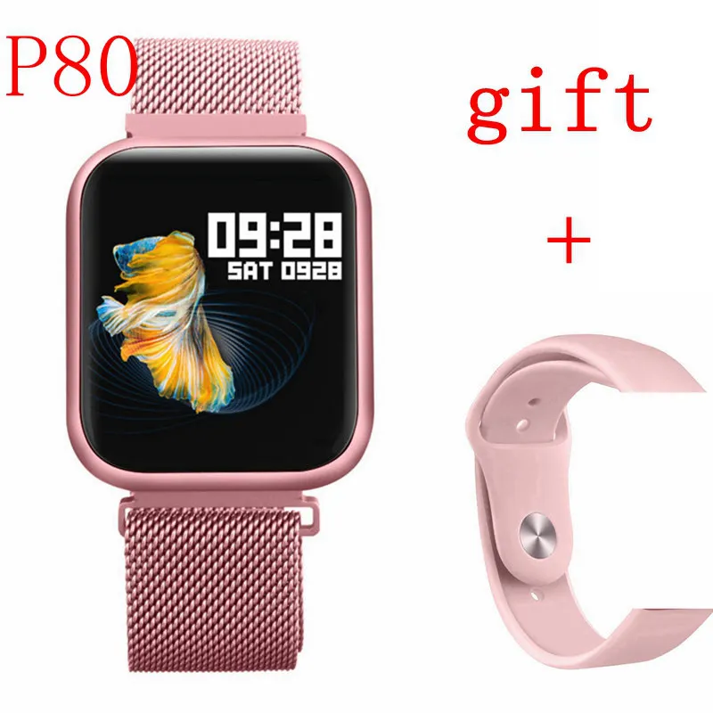 P80 I Модные Смарт-часы P70 P68 P80 IP68, водонепроницаемые, пульсометр, кровяное давление, кислород, спортивные Смарт-часы для Apple IPhone, Xiaomi - Цвет: P80 I