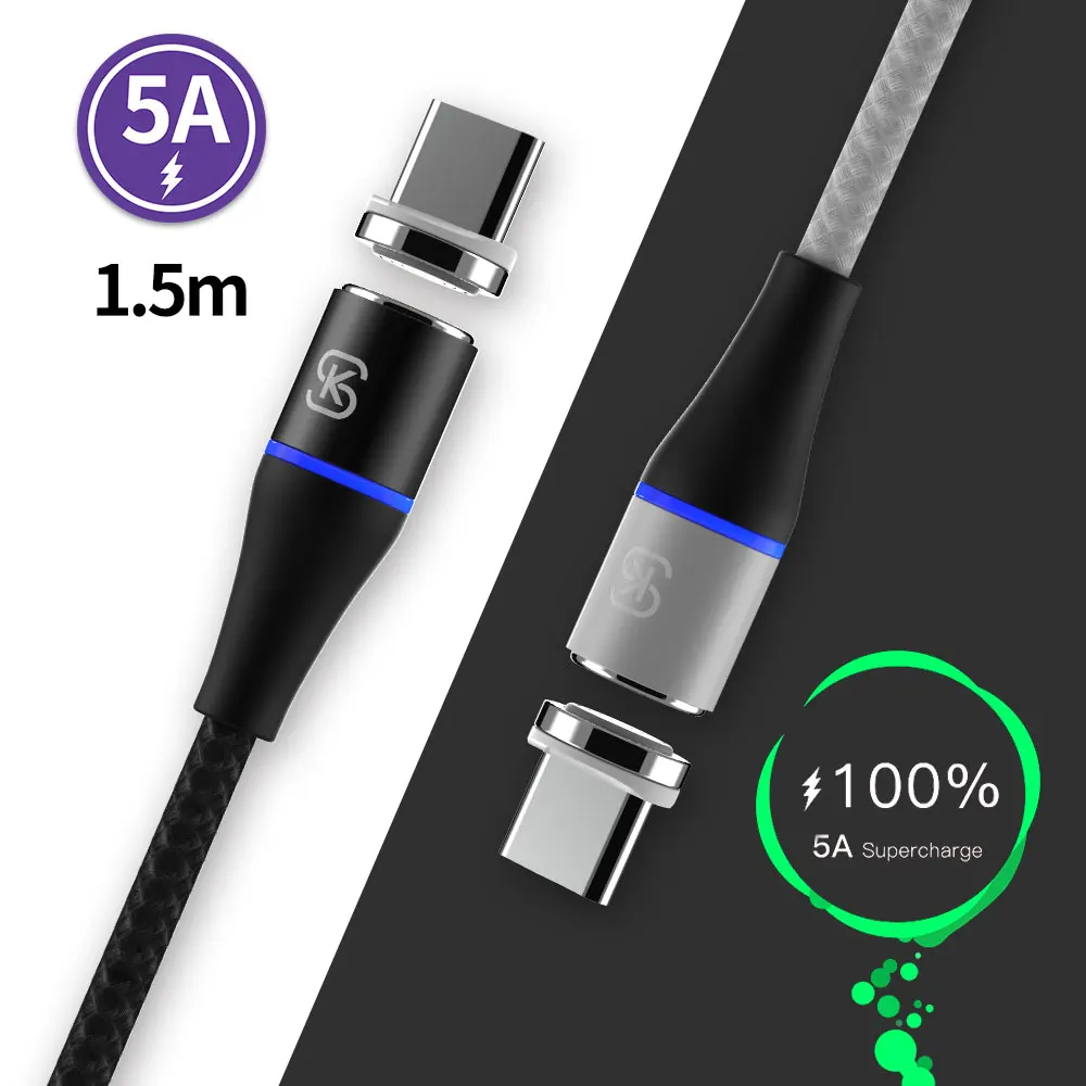 Магнитный кабель SIKAI 1,5 м 2 м USB C Micro usb type C для быстрой зарядки Micro usb type-C магнитное зарядное устройство для iPhone 11 Pro X Xs MAX XR