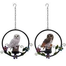 Солнечный металлический Железный каучук Сова кованый животный колокольчик, светильник для украшения сада, рождественский подарок, лошадь, слон, сова