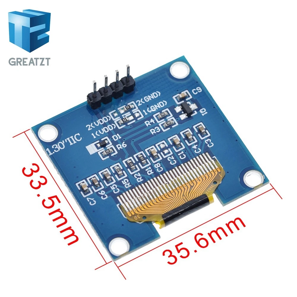 1 шт. 1.3 &quotOLED модуль Буле цвет 128x64 дюймов OLED ЖК дисплей LED Дисплей для Arduino &quotIIC I2C