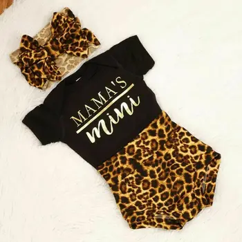 

Newborn Infant Baby Girl Leopard Clothes Jumpsuit Romper Bodysuit +Pants Outfits