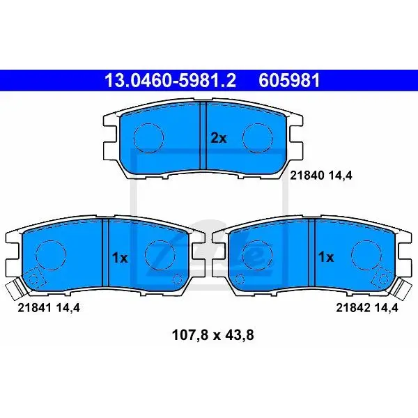 Disc pads z  Mitsubishi Pajero 2.4-2.8TD 90-94/Space Gear 95 ATE 13.0460-5981.2 | Автомобили и мотоциклы
