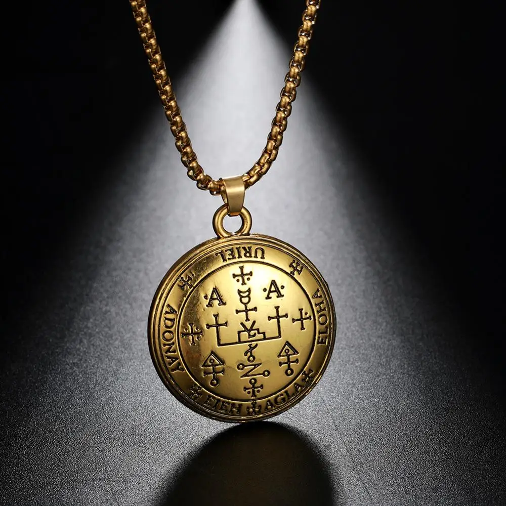 Fishhook Wicca ожерелье Античный Готический сигил Archangel Uriel цепь талисман амулет ангел