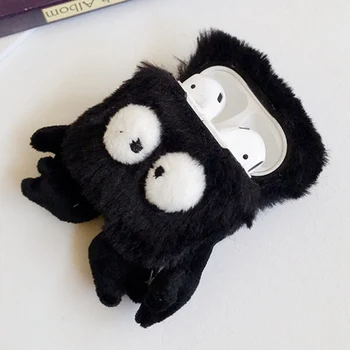 

Cute Cartoon Plush Briquettes Ball Earphone Case For Apple Airpods 1/2 Wireless Bluetooth Earphon