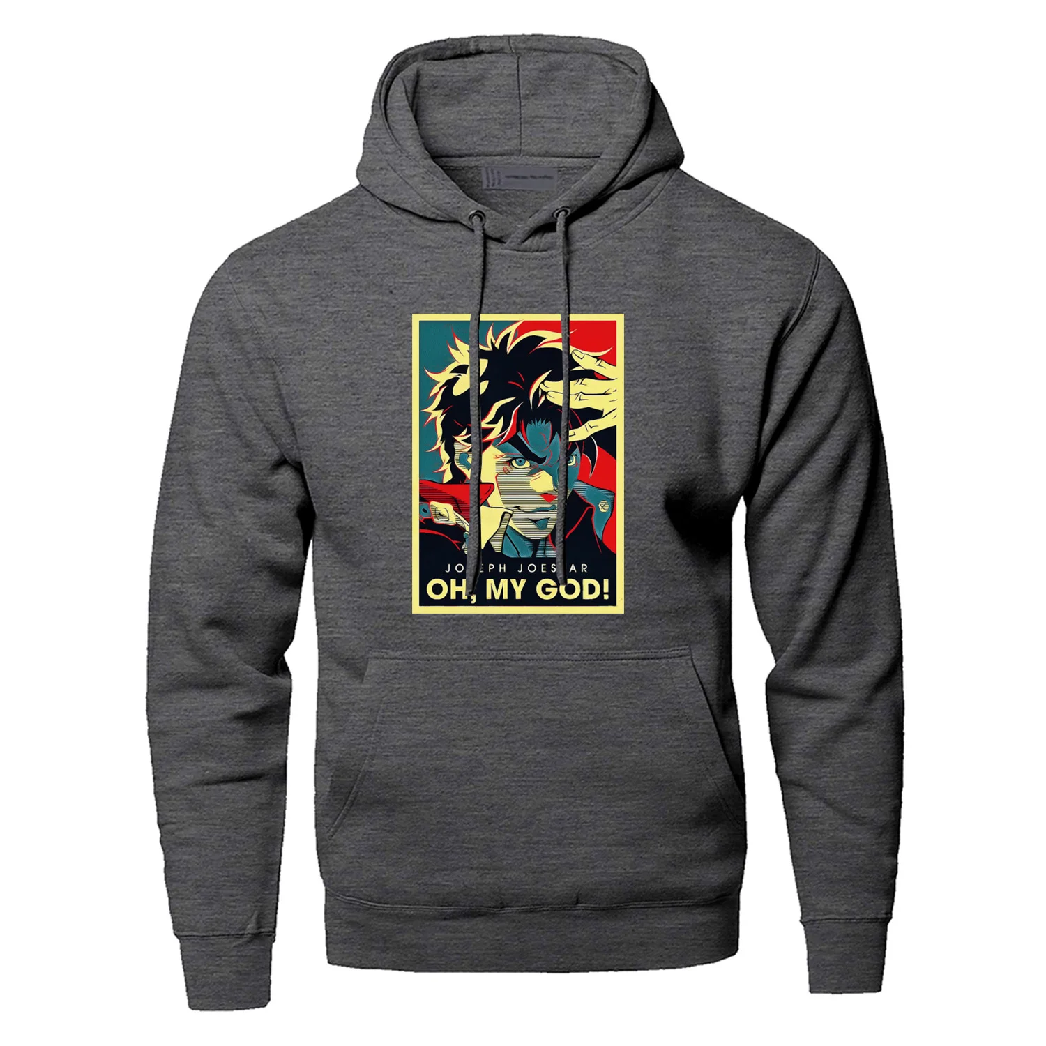 Joseph Joestar OH MY GOD Hoodies Sweatshirts Men Bizarre Adventure Jojo Hooded Hoodie Winter Autumn Harajuku Hip Hop Streetwear