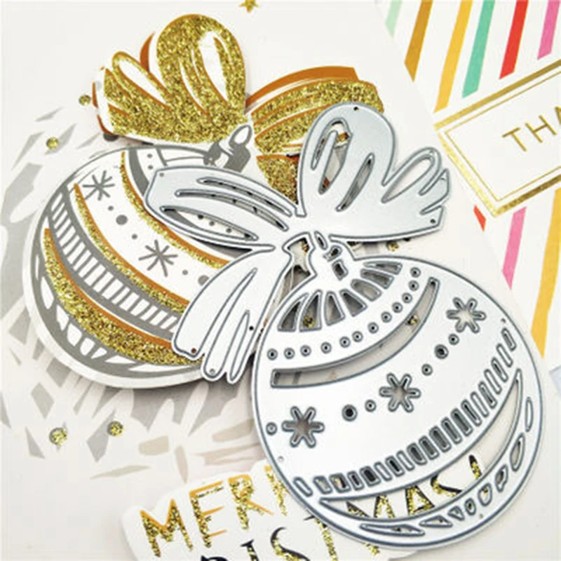

2019 New Colorful Christmas Gift Ball Metal Cutting Dies Card Making Cutting Dies Scrapbooking Kscraft Die Cuts