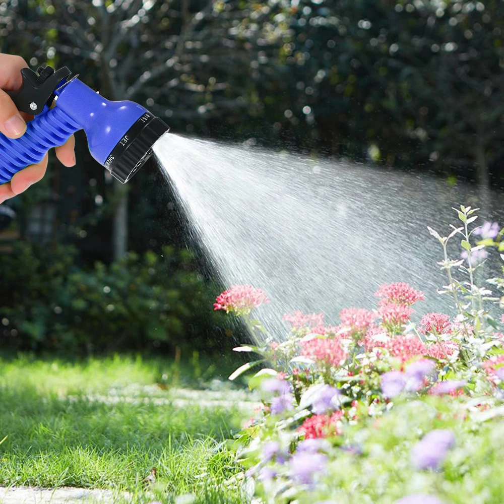 Расширяемый садовый водный Hose25FT 75FT 125FT 175FT автомобильный волшебный гибкий садовый шланг для полива+ распылитель зеленый/синий