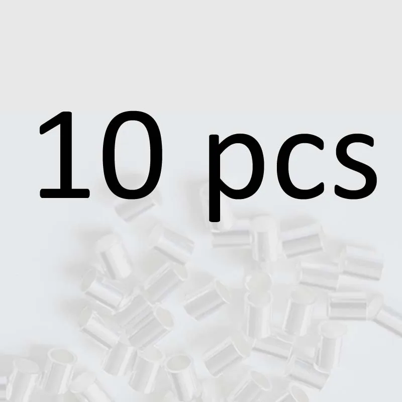 10 pieces Настоящий чистый твердый 925 пробы Серебряный обжимной концевой бисер круглая трубка для изготовления ювелирных изделий 20 шт - Цвет: 10 pieces