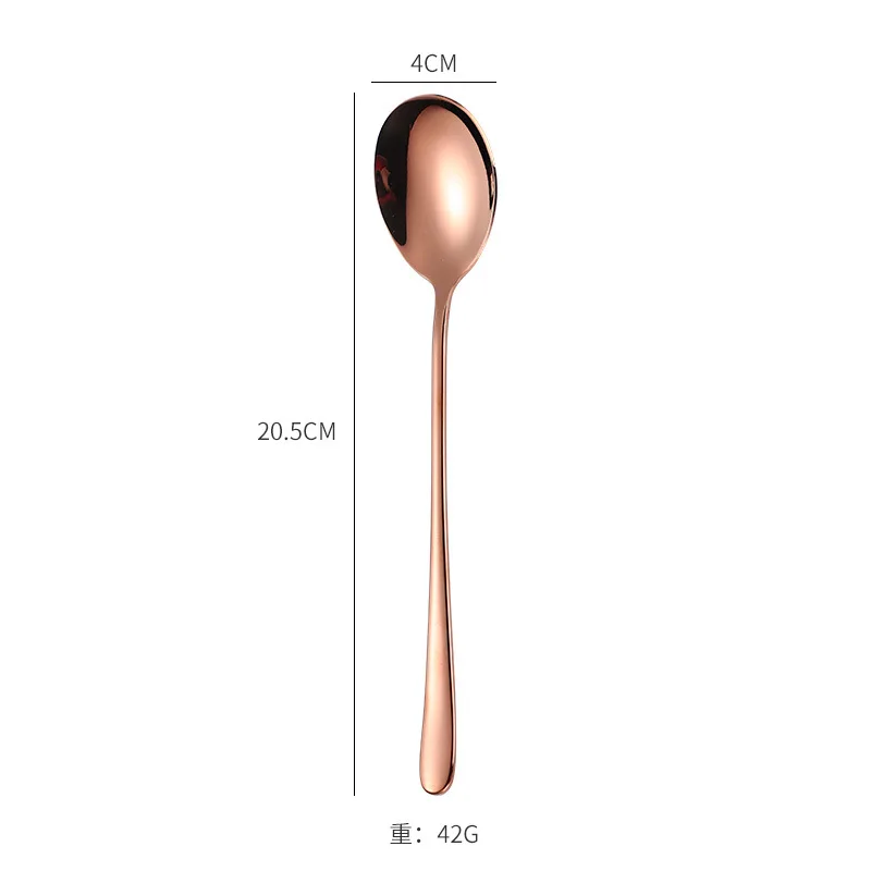 rosegold spoon Горячая Распродажа, Корейская посуда, набор посуды, нержавеющая сталь, палочки для еды, ложка, вилка, набор кухонных столовых приборов, школьные, домашние, вечерние, столовые приборы - Цвет: rosegold spoon