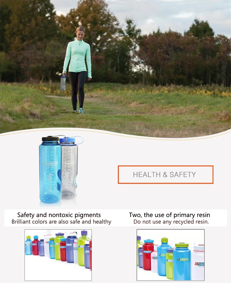Nalgene 1500 мл большой объем Открытый чайник для мужчин и женщин Фитнес Спортивная чашка для воды Пешие прогулки Велоспорт путешествия пластиковая бутылка