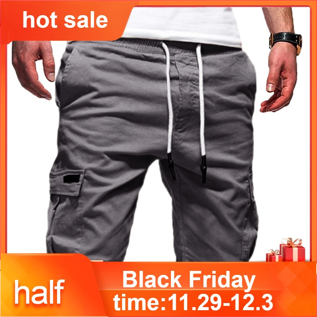 Мужские спортивные одноцветные повседневные свободные спортивные штаны с завязками, шорты больших размеров Bermuda Masculina#68