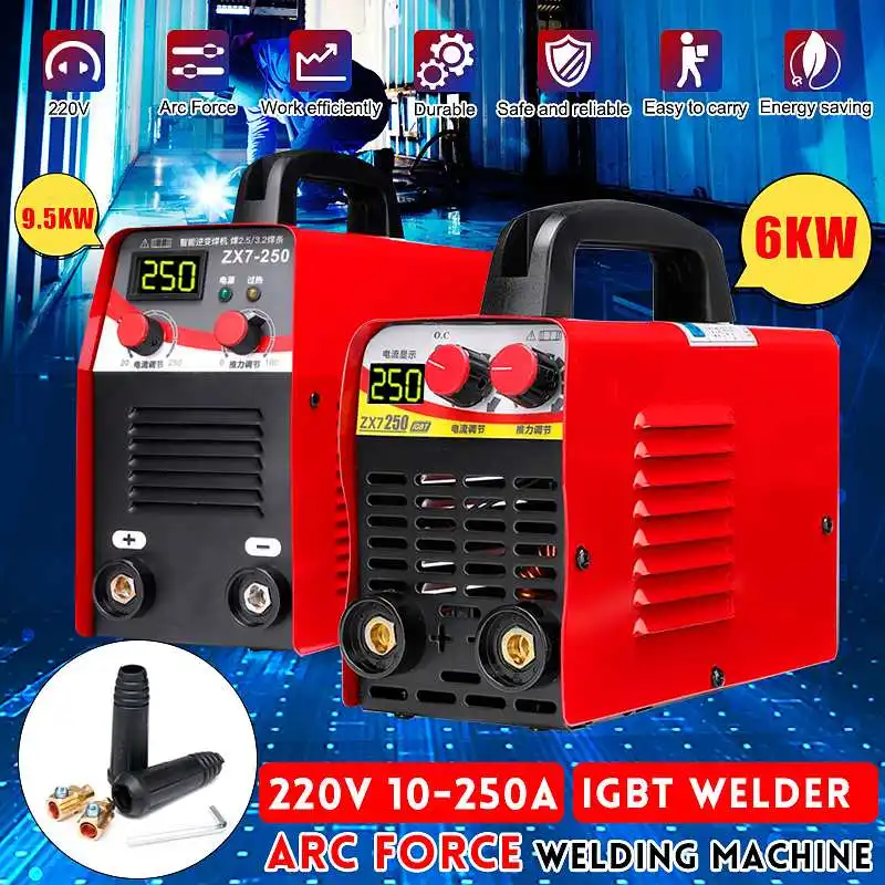 

220V 6KW/9.5KW ZX7-250 10-250A Arc Force Electric Welding Machine Mini/Pro LCD Digital Display MMA IGBT Inverter Welders Newest