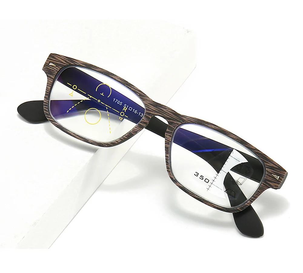 

Men Women Fashion Wood Ultralight See Near and Far Progressive Multifocal Reading Glasses +1 +1.5 +2 +2.5 +3 +3.5