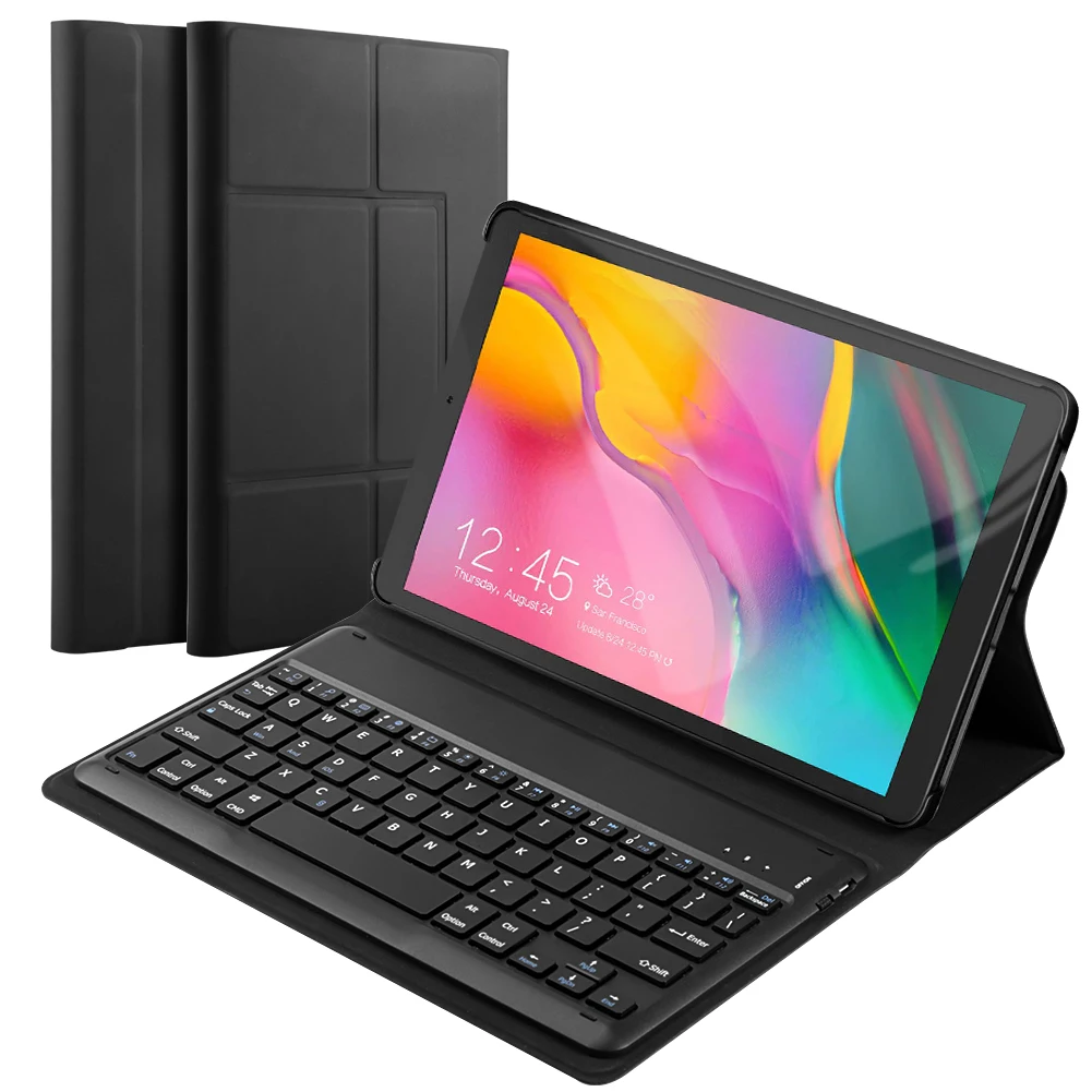 Black Чехол с американской клавиатурой для samsung Galaxy Tab A 10,1 T510 T515, чехол для планшета, чехол-книжка из искусственной кожи, чехол-подставка со съемной клавиатурой, чехол - Цвет: Black